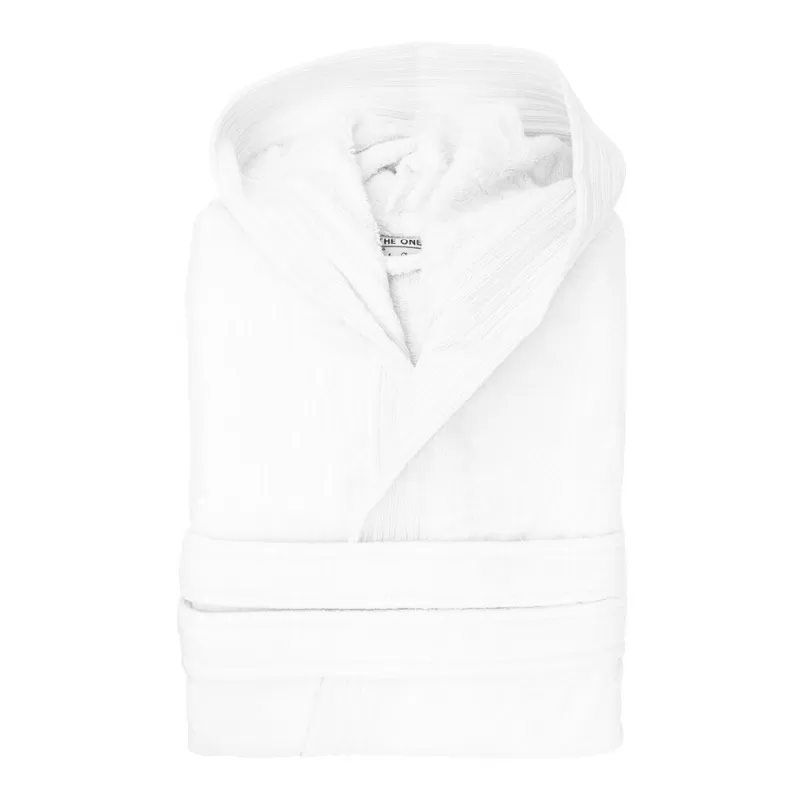 Peignoir à capuche en velours, intérieur en coton éponge séchage rapide, 450 g/m²