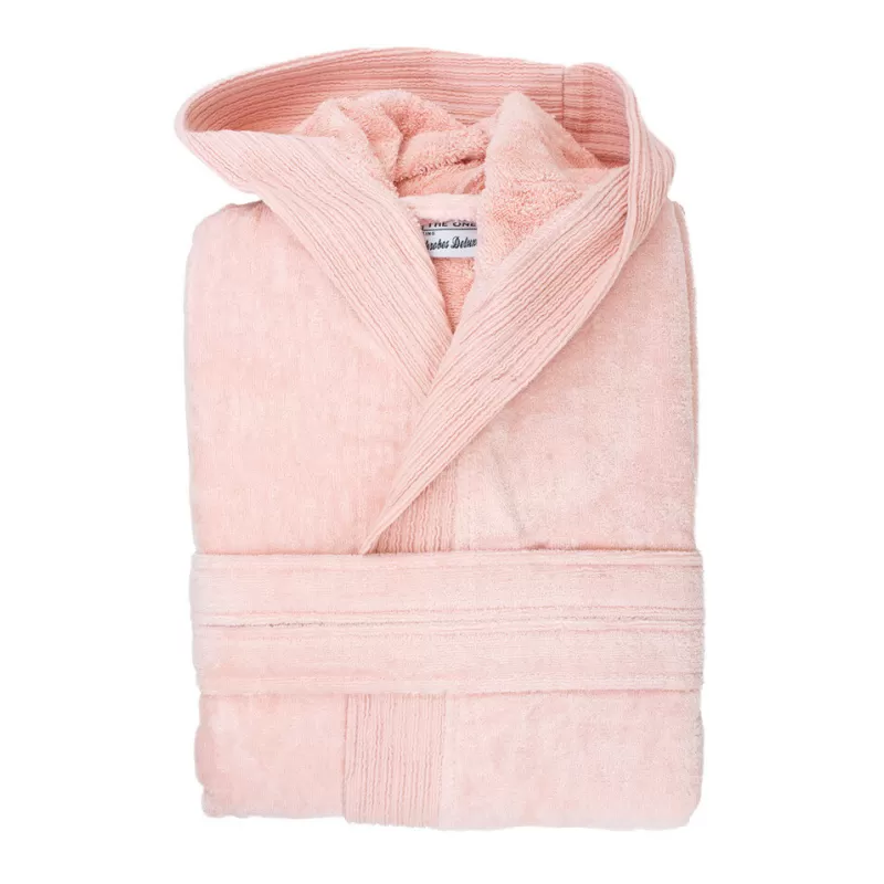 Peignoir à capuche en velours, intérieur en coton éponge séchage rapide, 450 g/m²