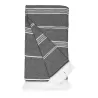 Fouta rayé en coton et polyester recyclé avec franges, séchage rapide, 275 g/m²