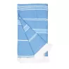 Fouta rayé en coton et polyester recyclé avec franges, séchage rapide, 275 g/m²