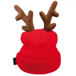 Bonnet renne de Noël tricoté avec bois en peluche, adulte