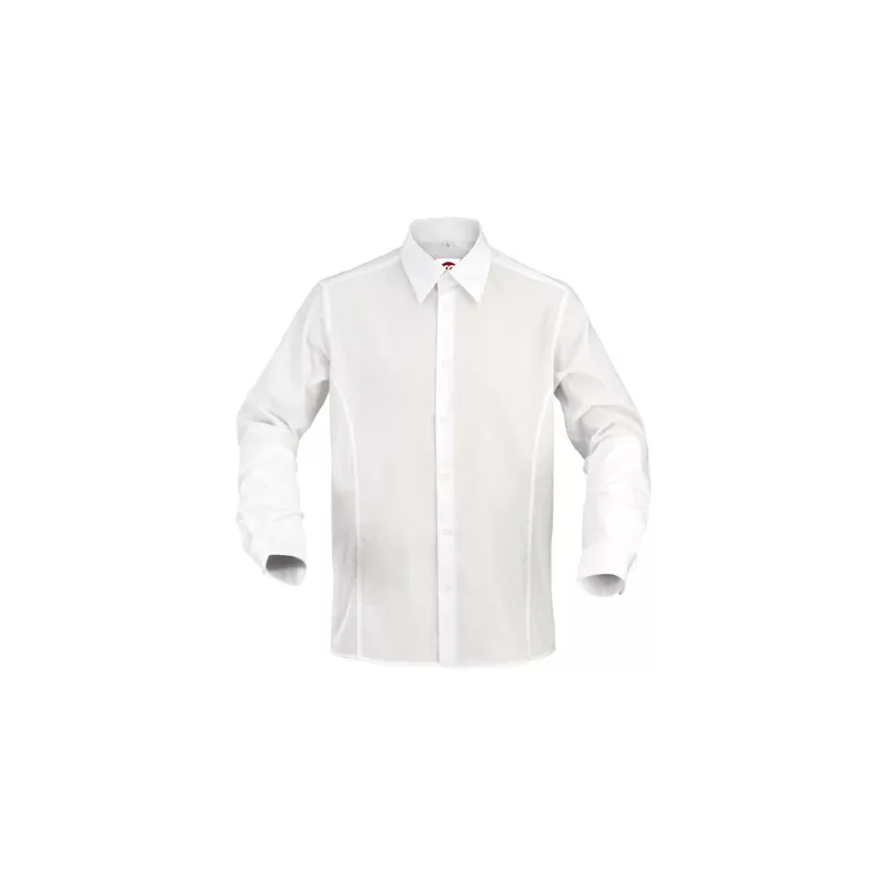 Chemise homme, coton/polyester/élastoléfine, coupe cintrée, manches longues, 125 g/m²