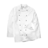 Veste de cuisine homme, coton/polyester, coupe droite, manches longues, 215 g/m²