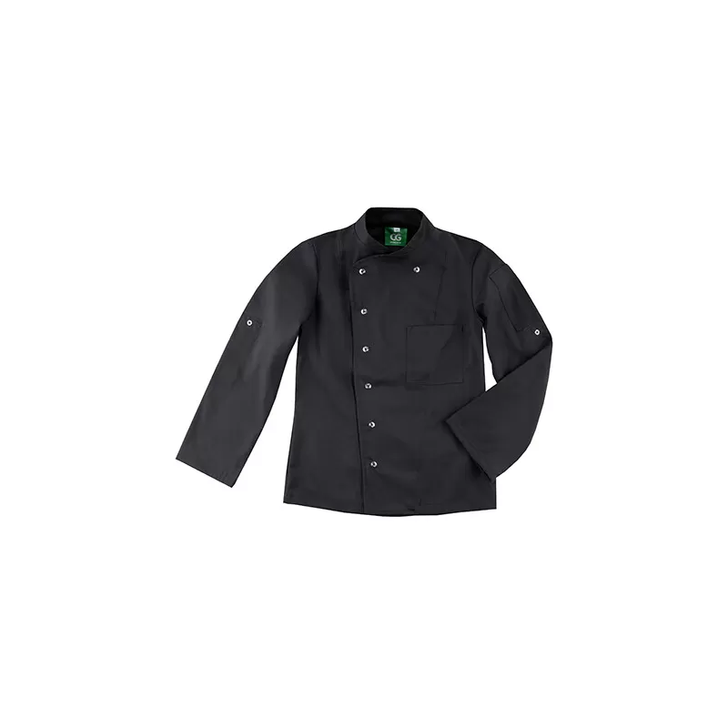 Veste de cuisine femme, coton/polyester, éco-responsable GreeNature, coupe cintrée, manches longues, 215 g/m²