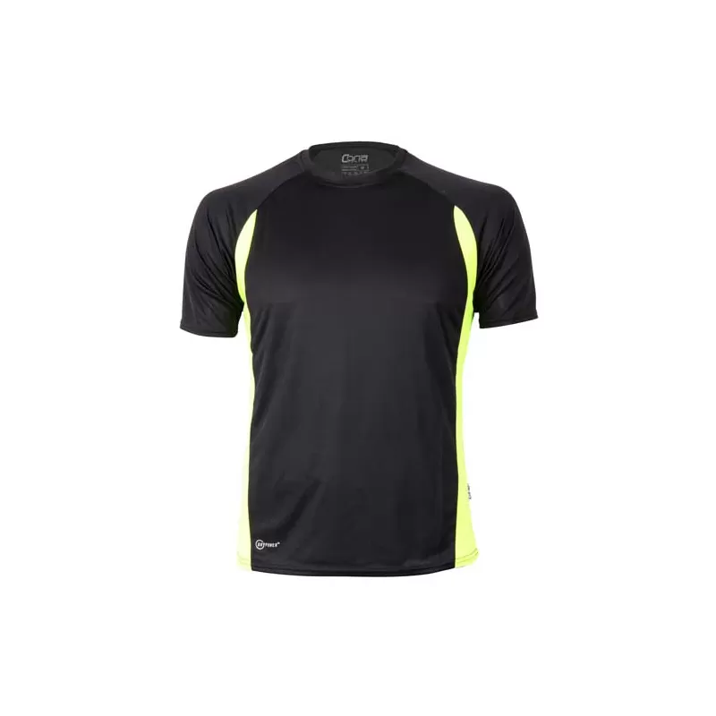 T-shirt de sport manches courtes micropolyester léger, coupe ajustée, manches raglan, 135 g/m²