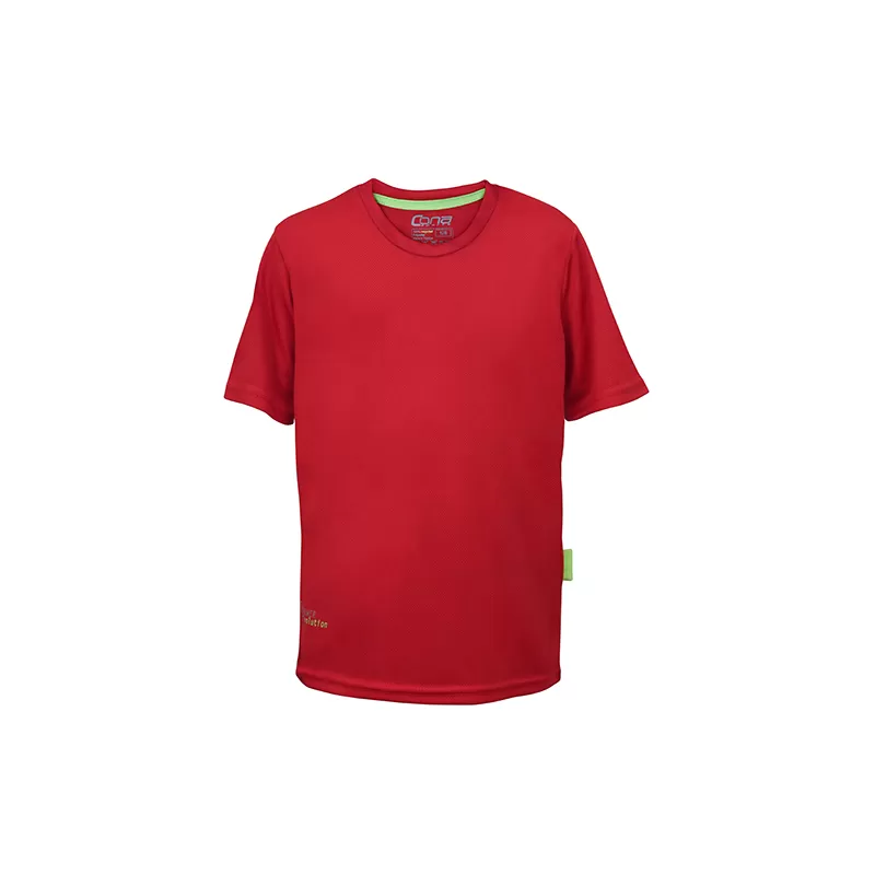 T-shirt de sport enfant en micro-polyester respirant, coupe ajustée, manches montées, 135 g/m²