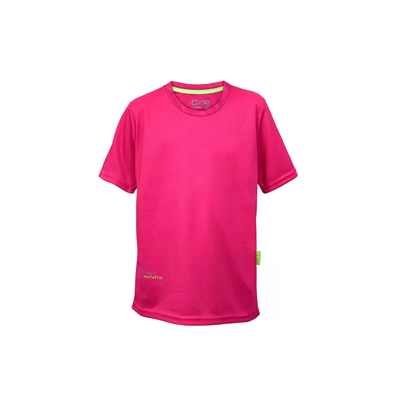 T-shirt de sport enfant en micro-polyester respirant, coupe ajustée, manches montées, 135 g/m²