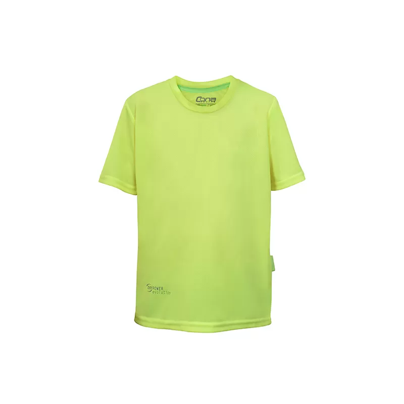T-shirt de sport enfant en micro-polyester respirant, coupe ajustée, manches montées, 135 g/m²