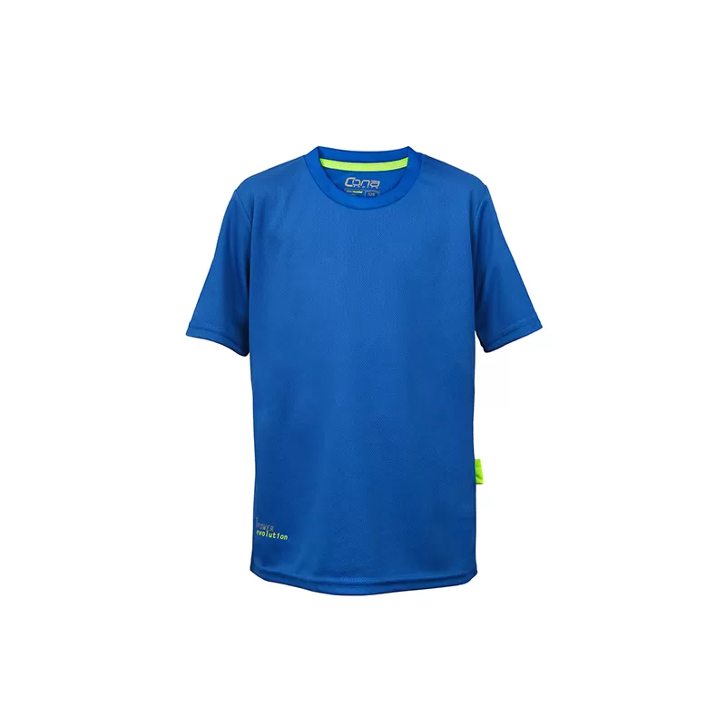 T-shirt de sport enfant en micro-polyester respirant, coupe ajustée, manches montées, 135 g/m²