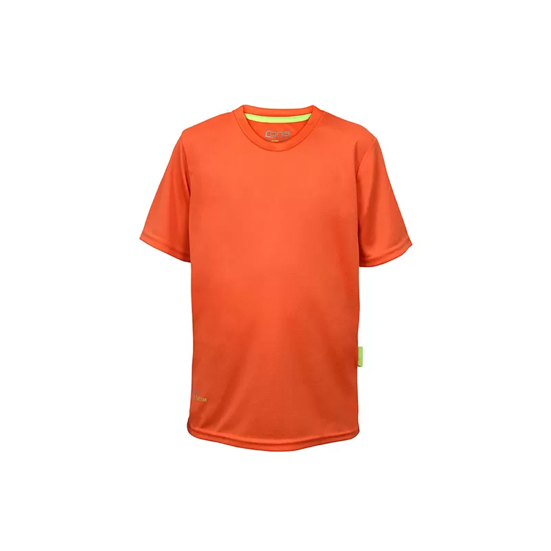 T-shirt de sport enfant en micro-polyester respirant, coupe ajustée, manches montées, 135 g/m²
