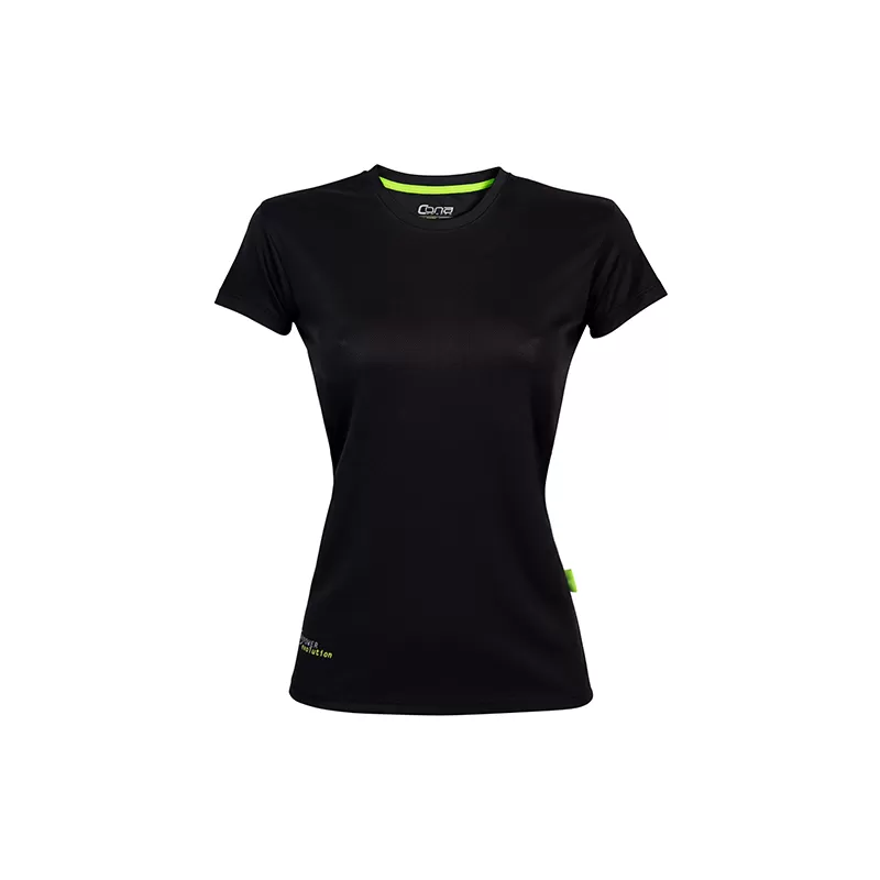 T-shirt de sport femme en micro-polyester respirant, coupe ajustée, manches montées, 135 g/m²