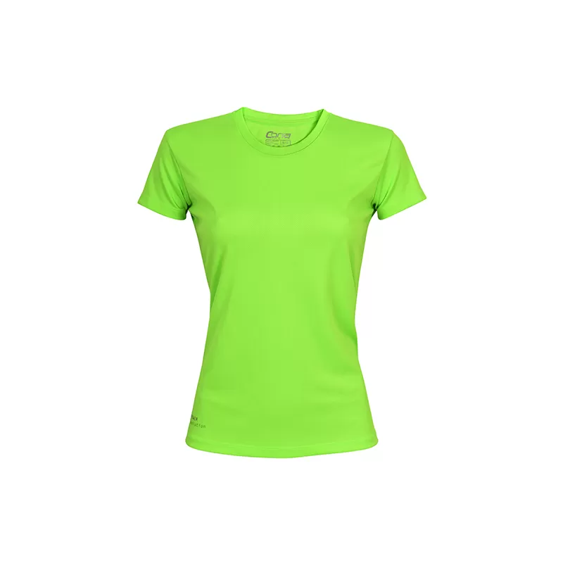T-shirt de sport femme en micro-polyester respirant, coupe ajustée, manches montées, 135 g/m²