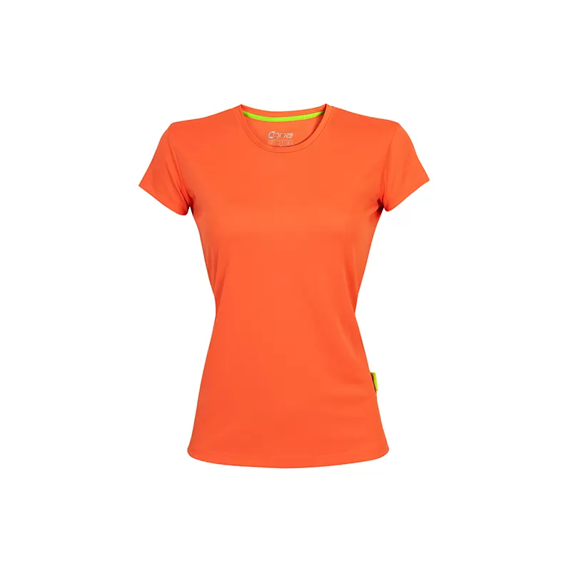 T-shirt de sport femme en micro-polyester respirant, coupe ajustée, manches montées, 135 g/m²