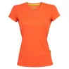 T-shirt de sport femme en micro-polyester respirant, coupe ajustée, manches montées, 135 g/m²