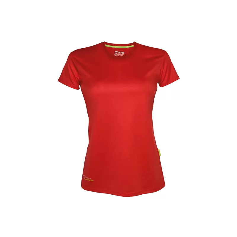 T-shirt de sport femme en micro-polyester respirant, coupe ajustée, manches montées, 135 g/m²