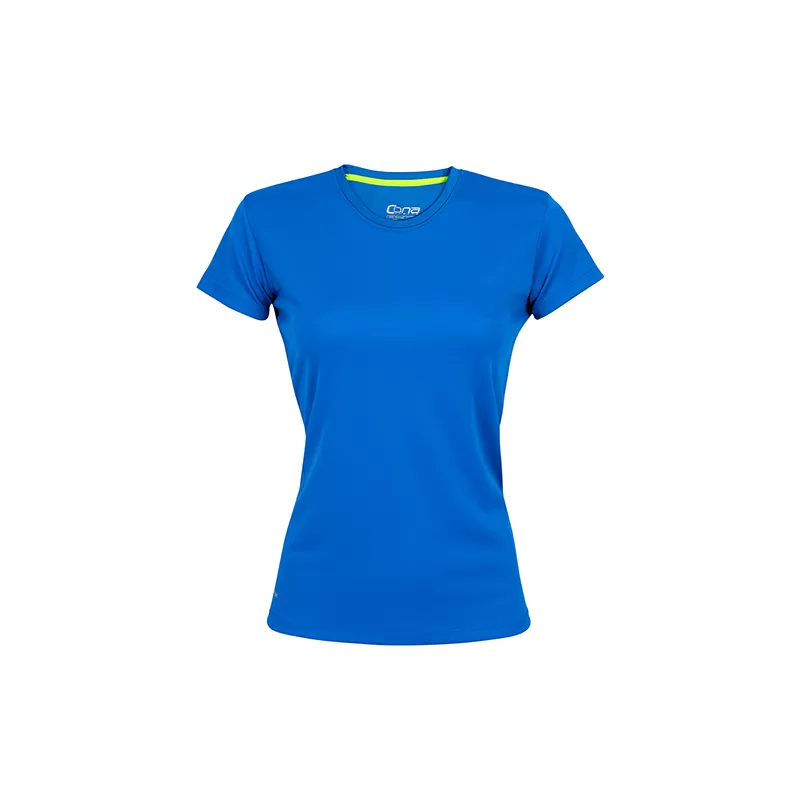 T-shirt de sport femme en micro-polyester respirant, coupe ajustée, manches montées, 135 g/m²