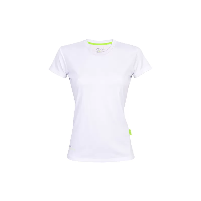 T-shirt de sport femme en micro-polyester respirant, coupe ajustée, manches montées, 135 g/m²