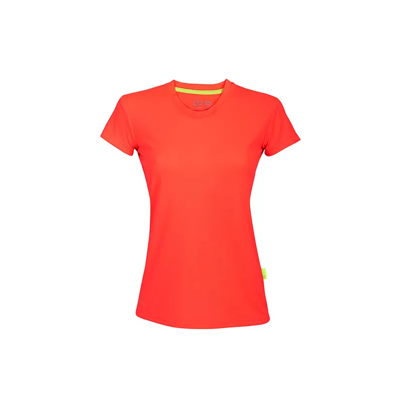 T-shirt de sport femme en micro-polyester respirant, coupe ajustée, manches montées, 135 g/m²