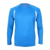 T-shirt de sport manches longues micropolyester léger, coupe ajustée, manches raglan, 135 g/m²