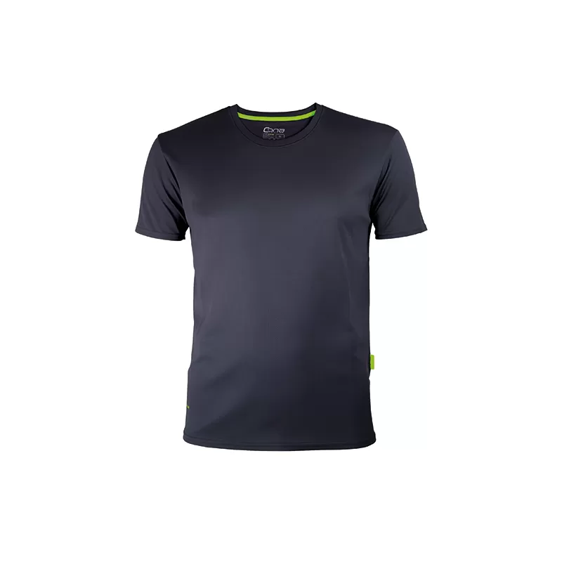 T-shirt de sport homme en micro-polyester respirant, coupe ajustée, manches montées, 135 g/m²