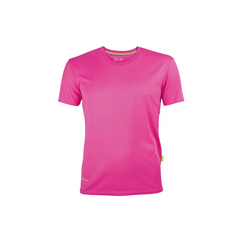 T-shirt de sport homme en micro-polyester respirant, coupe ajustée, manches montées, 135 g/m²