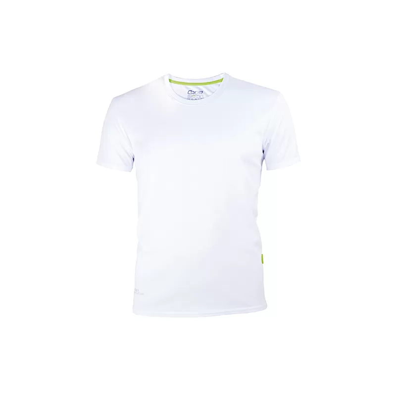 T-shirt de sport homme en micro-polyester respirant, coupe ajustée, manches montées, 135 g/m²