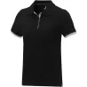 Polo femme manches courtes en coton piqué, col en maille plate, 200 g/m²