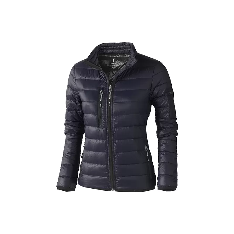 Veste doudoune légère femme en duvet et nylon, coupe-vent, poches zippées, 115 g/m²