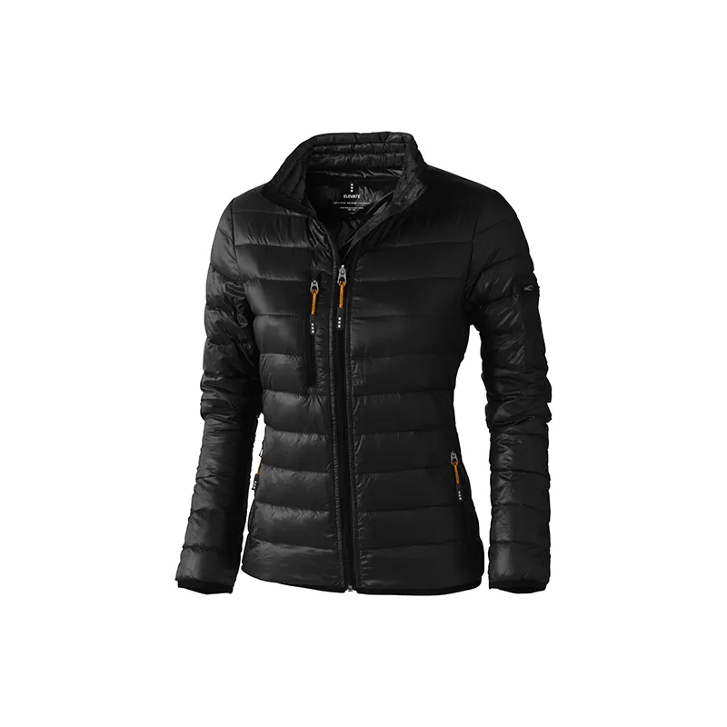 Veste doudoune légère femme en duvet et nylon, coupe-vent, poches zippées, 115 g/m²