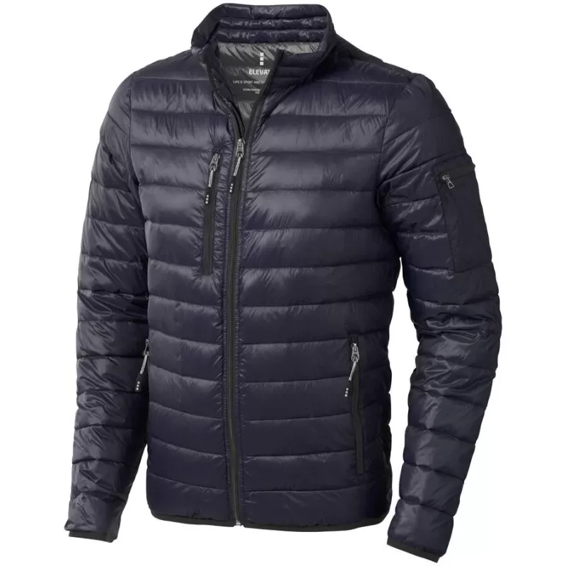 Veste doudoune légère homme en duvet et nylon, coupe-vent, poches zippées, 115 g/m²