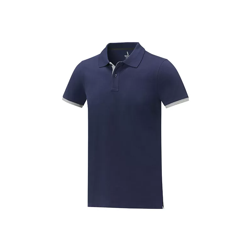 Polo homme manches courtes en coton piqué, col en maille plate, 200 g/m²