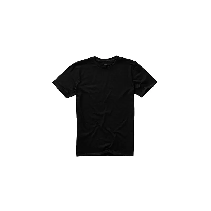 T-shirt en coton doux col rond manches courtes, étiquette imprimée, 160 g/m²