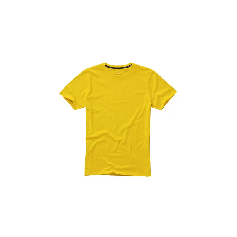 T-shirt en coton doux col rond manches courtes, étiquette imprimée, 160 g/m²