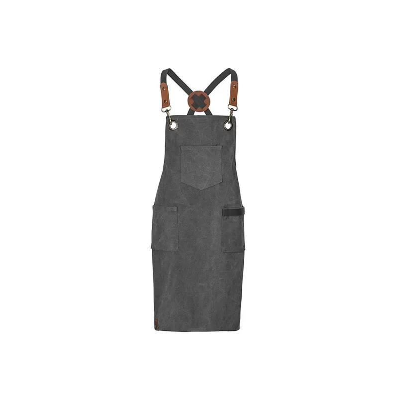 Tablier enfant en coton canvas, 3 poches, liens croisés à l'arrière, 250 g/m²