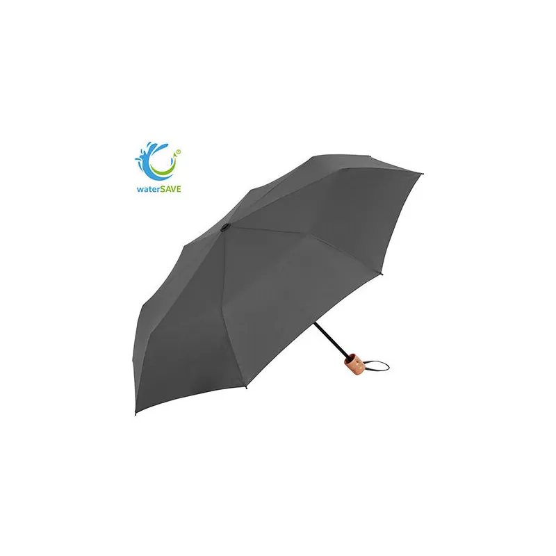 Parapluie de poche FARE écoresponsable, coupe-vent, poignée bois, 98 cm