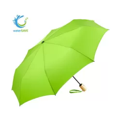 Parapluie de poche FARE écoresponsable, double automatique, coupe-vent, poignée bois, 98 cm