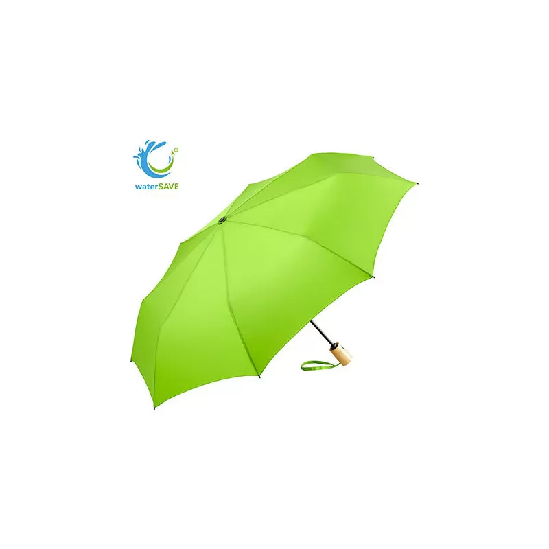 Parapluie de poche FARE écoresponsable, double automatique, coupe-vent, poignée bois, 98 cm