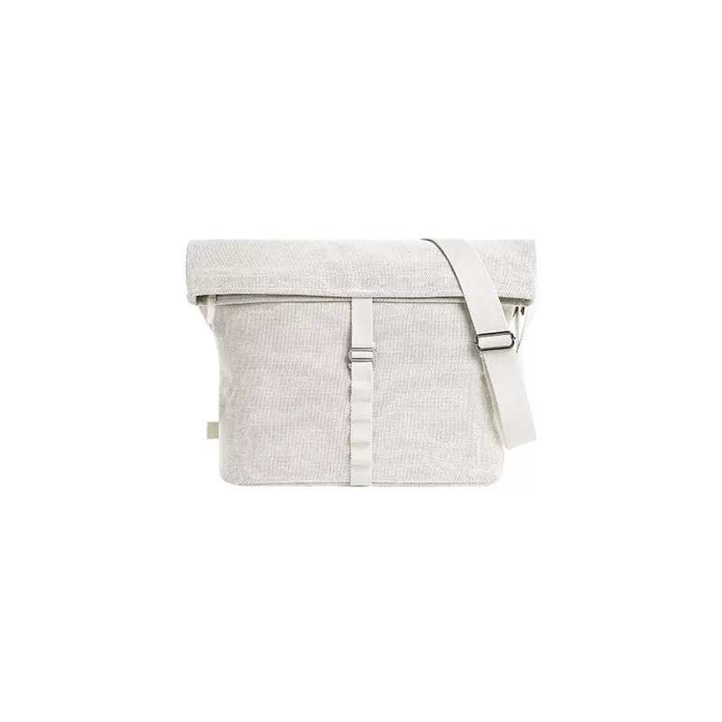 Sac à bandoulière en coton et polyester, grand compartiment principal zippé