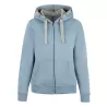Sweat femme à capuche zippé cordons plats en coton et polyester, coupe moderne, 320 g/m²
