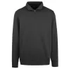 Sweat col zippé en coton ringspun et polyester recyclé brossé à l'intérieur, 320 g/m²