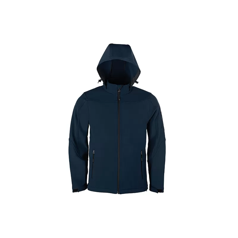 Veste softshell homme à capuche 3 épaisseurs, doux, respirant et résistant aux intempéries, 300 g/m²