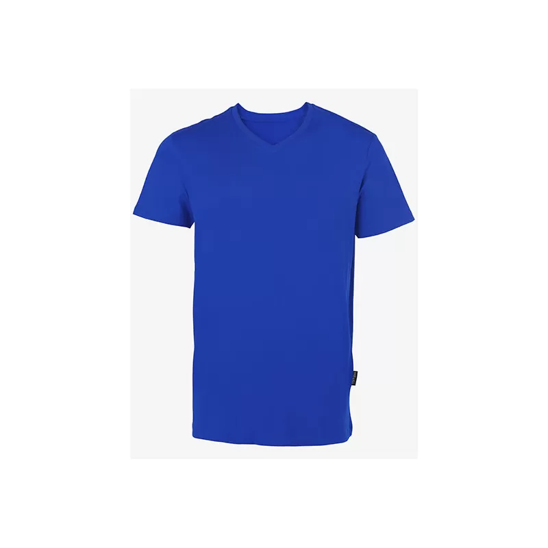 T-shirt homme col V en coton biologique, coupe étroite moderne, 160 g/m²