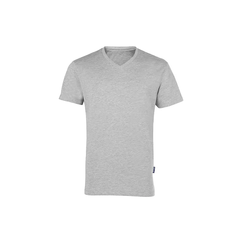 T-shirt homme col V en coton biologique, coupe étroite moderne, 160 g/m²