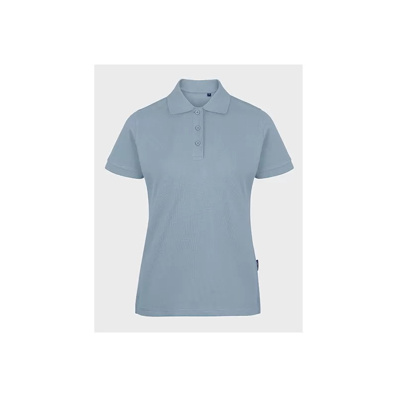 Polo femme coton lourd col polo, coupe étroite, 220 g/m²