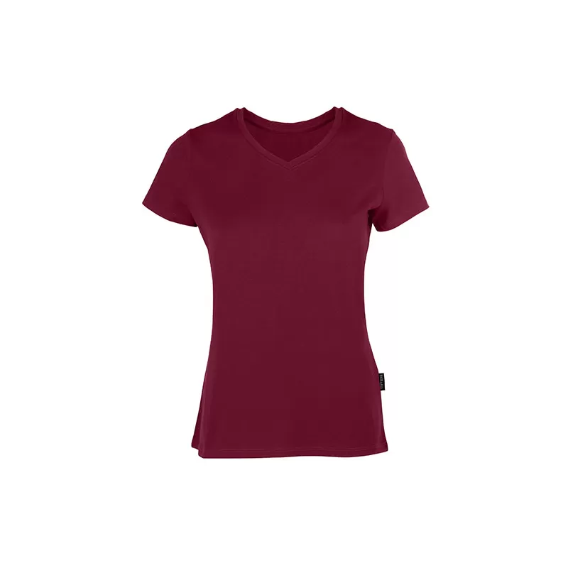 T-shirt femme col V en coton biologique, coupe étroite moderne, 160 g/m²