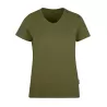 T-shirt femme col V en coton biologique, coupe étroite moderne, 160 g/m²