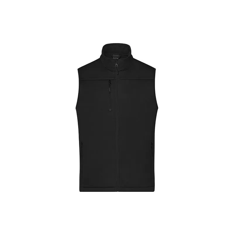 Gilet softshell homme polyester 3 couches col montant poches zippées outdoor, 290 g/m²