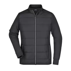 Veste Hybrid Sweat femme coton polyester polyamide matelassée manches molleton, 280 g/m²
