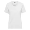 T-shirt femme Bio Workwear col V coton bio polyester durable OEKO-TEX, 160 g/m²