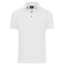 Polo homme coton mercerisé ring-spun slim fit boutons titane OEKO-TEX, 180 g/m²